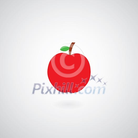 Red apple vector on gray background Red apple vector on gray background