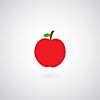 Red apple vector on gray background 