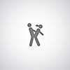 sex behavior symbol  on gray background 