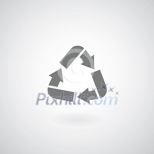 Recycle sign on gray background 