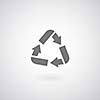 Recycle sign on gray background 