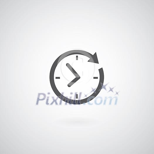 Time icon on gray background Time icon on gray background