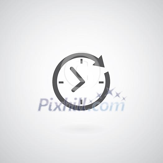 Time icon on gray background 