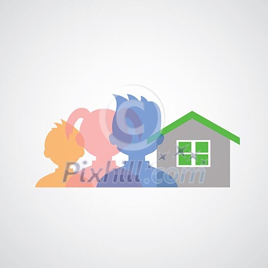 my family icons cartoon on gray background my family icons cartoon on gray background