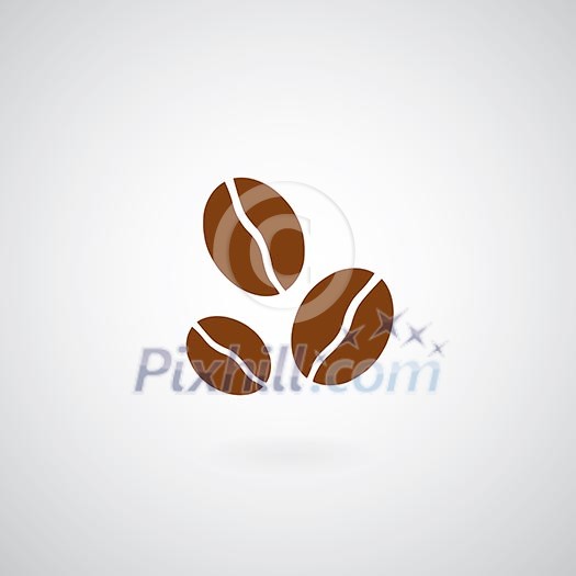 Coffee beans symbol on gray background Coffee beans symbol on gray background