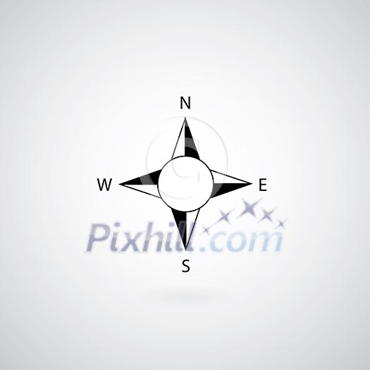 Compass icon on gray background Compass icon on gray background