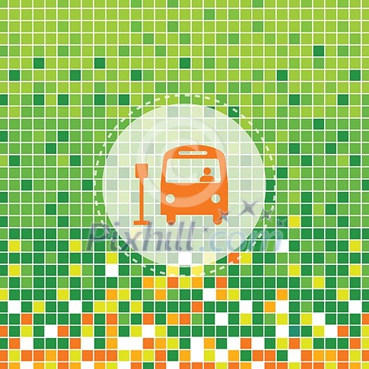 bus symbol on green moses background bus symbol on green moses background