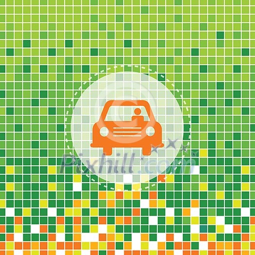 car symbol on green moses background car symbol on green moses background