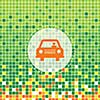 car symbol on green moses background