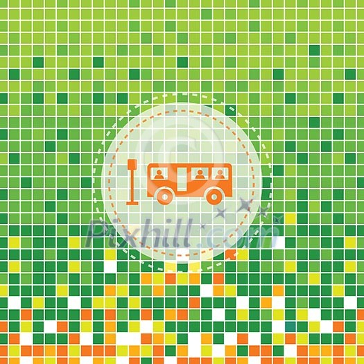 bus symbol on green moses background bus symbol on green moses background