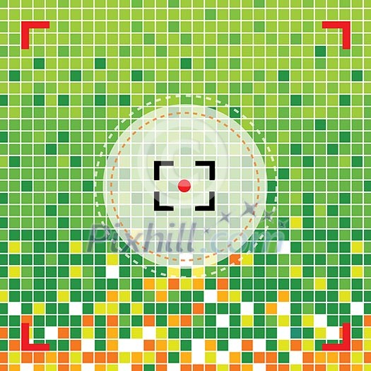 focus camera symbol on green moses background focus camera symbol on green moses background