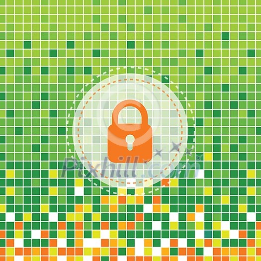 lock symbol on green moses background lock symbol on green moses background