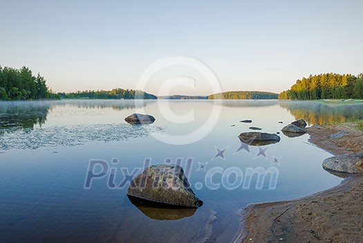 Bright Finnish midsummer night