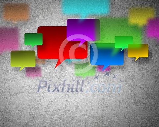 Background image with speech balloons of different colors Background image with speech balloons of different colors