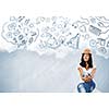 Young pretty lady in casual dreaming about future
