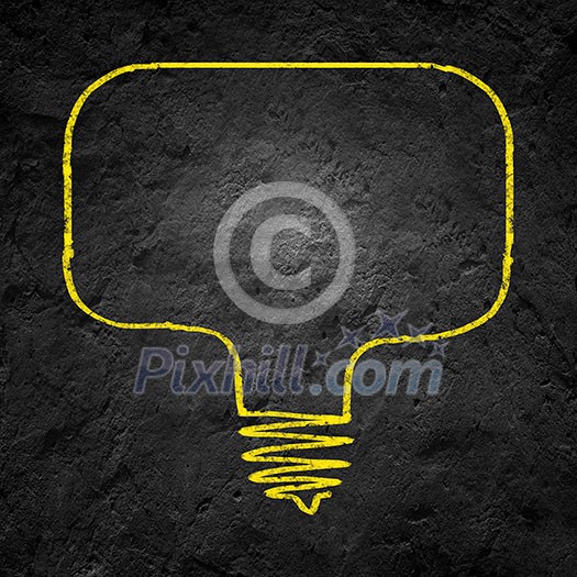 Conceptual image of light bulb on black wall Conceptual image of light bulb on black wall
