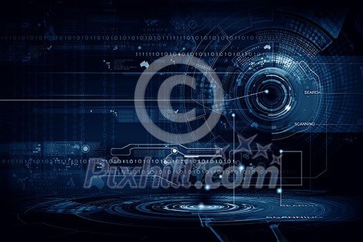 Background conceptual image of digital 3d icons