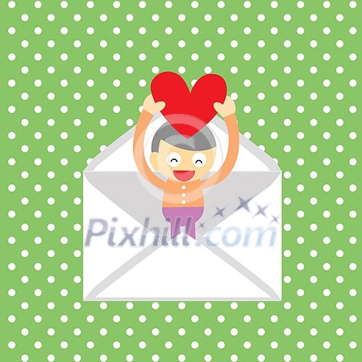 boy gives a heart greeting card for valentine day boy gives a heart greeting card for valentine day