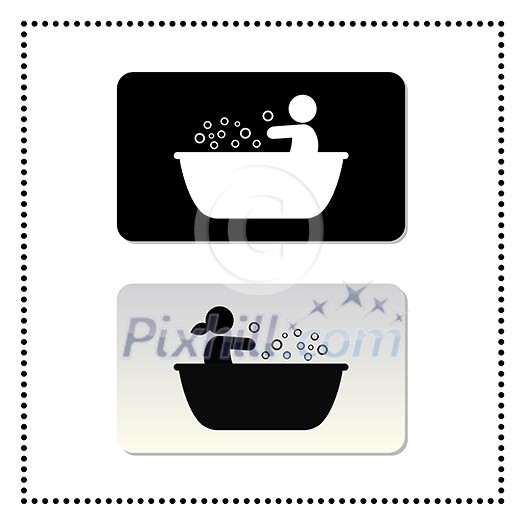 bathtub symbol tag on white background bathtub symbol tag on white background