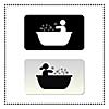 bathtub symbol tag on white background 