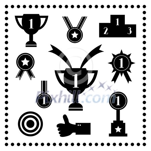 trophy and awards symbol on white background trophy and awards symbol on white background