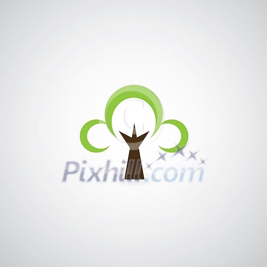 tree symbol on gray background tree symbol on gray background