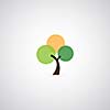 tree symbol  on gray background 