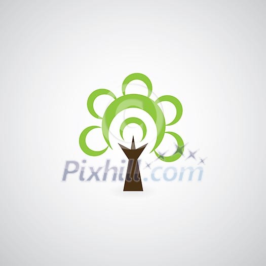 tree symbol on gray background tree symbol on gray background
