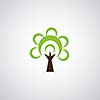 tree symbol  on gray background 