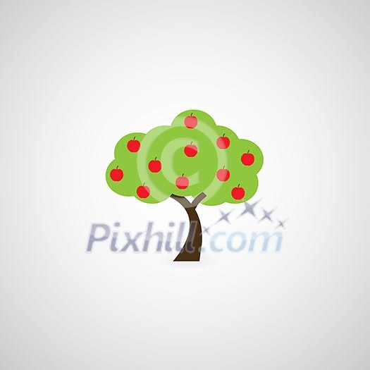 apple tree on gray background apple tree on gray background