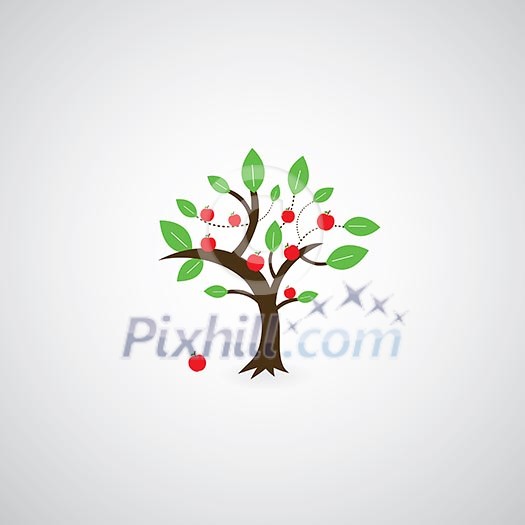 tree symbol on gray background tree symbol on gray background