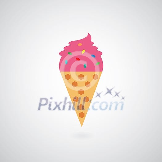 Ice cream on gray background 