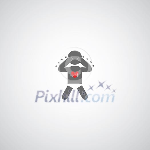 baby cry symbol on gray background baby cry symbol on gray background