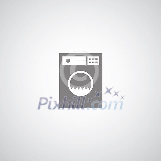 Washing machine symbol on white background Washing machine symbol on white background