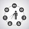disabled symbol set in circle diagram 