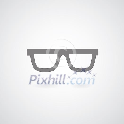Glasses symbol on gray background 