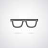 Glasses symbol on gray background 