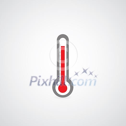 Thermometer symbol on gray background 