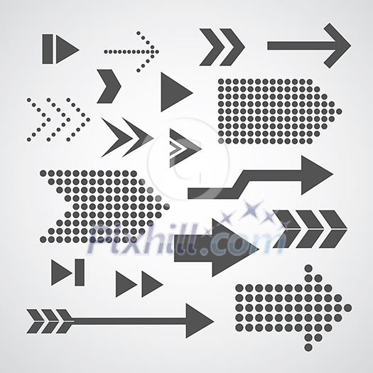arrow set symbol on gray background arrow set symbol on gray background