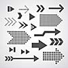 arrow set symbol on gray background 