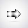 arrow symbol on gray background 