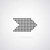 arrow symbol on gray background 