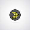 arrow symbol on gray background 
