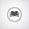 book symbol on gray background 