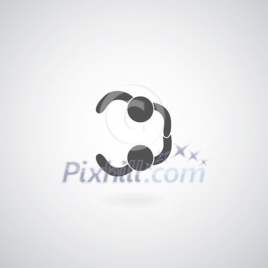 handshake symbol on gray background handshake symbol on gray background