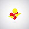 hug symbol  on gray background 