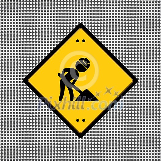 yellow sign under construction yellow sign under construction