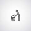 bin symbol on gray background 