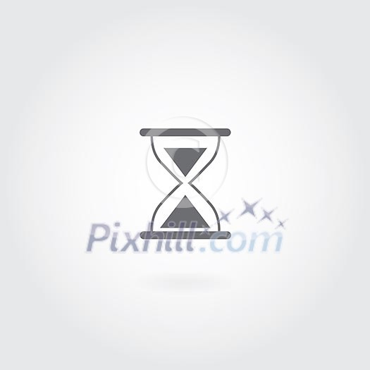 Hourglass vector icon on gray background Hourglass vector icon on gray background