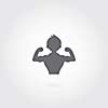 vector sportsman fitness club icon on gray background  